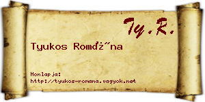 Tyukos Romána névjegykártya